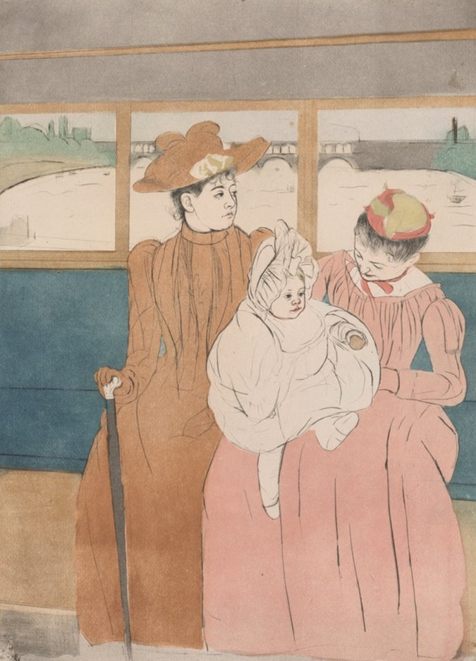 In the Omnibus by Mary Cassatt, 1890–91