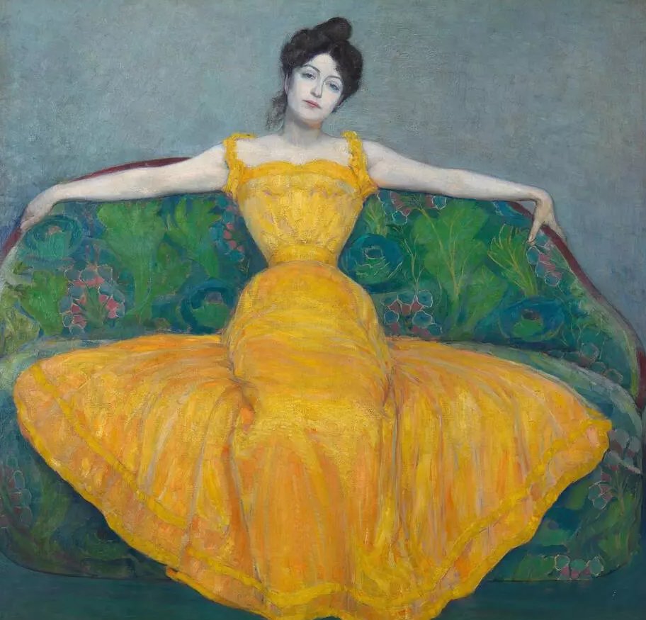 Lady in Yellow by Max Kurzweil, 1899